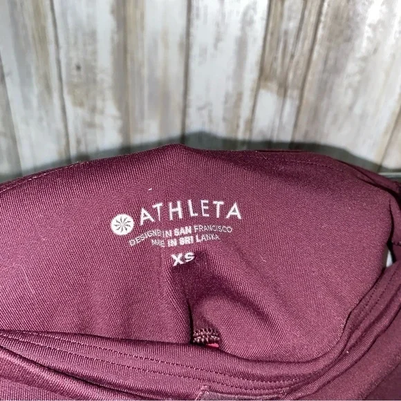 Athleta Maroon & Red High Rise 3/4 Length Leggings - Picture 6 of 6